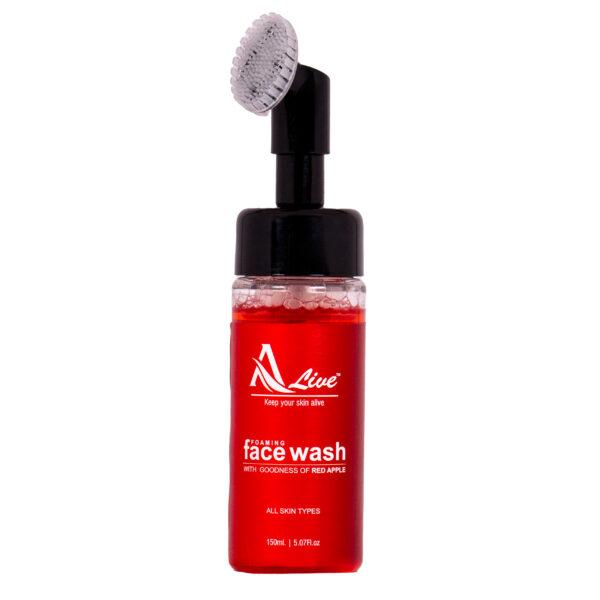 Alive Red Apple Face Wash|Antioxidant-Rich Skincare| Cleansing and Hydrating| Natural Exfoliation and Even Skin Tone | Gentle and Suitable for All Skin Types | 150ml